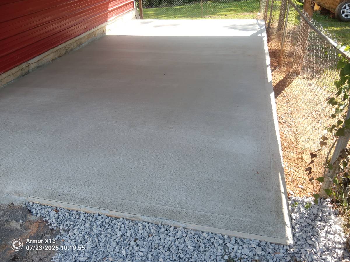 Finished carport slab
